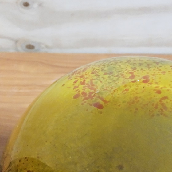 Image 1 of Artistic Mouth-Blown Studio Glass Vase Ioan Nemtoi Yellow / Orange (thick glass) Romanian Glass Art