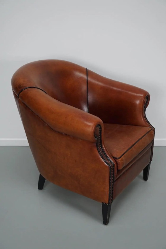Image 1 of Vintage Nederlandse cognackleurige leren clubfauteuil