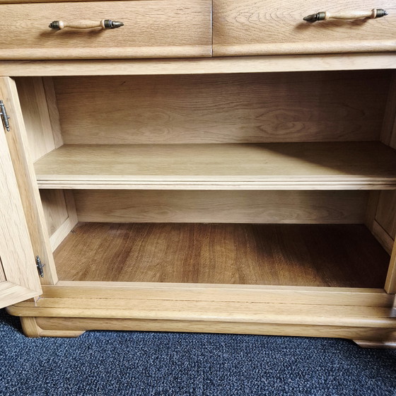 Image 1 of Pine sideboard with freestanding mirror with original hinges and locks