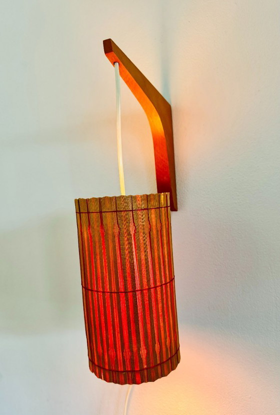 Image 1 of Pine veneer wall lamp by Krásná Jizba for ÚLUV Bratislava, former Czechoslovakia, 1950s