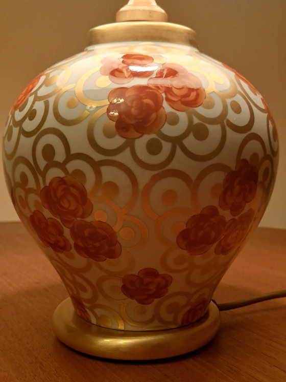 Image 1 of Lampada da tavolo La Porcellane Firenze 4015 – Porcellana dipinta a mano e oro – Classico del design italiano