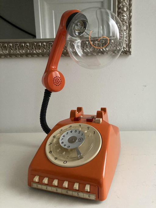 Lamp made from an old telephone from 1981