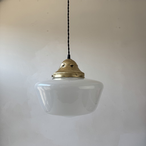 Antique Opaline XL hanging lamp 26 cm Vintage