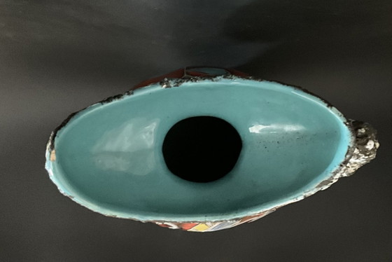 Image 1 of Large Signed Pugi Brutalist Ceramic Pitcher – Vallauris / Monaco – 1970s