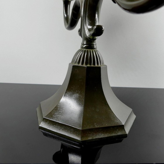 Image 1 of Just Andersen Art Deco kandelaar, discometaal, model 155