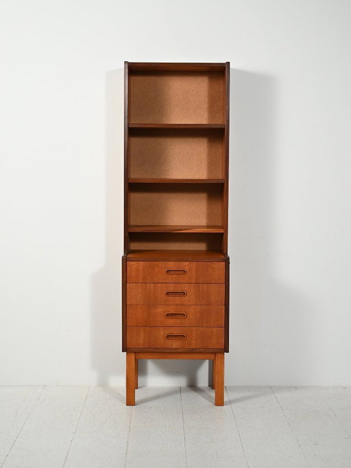 Kleine Scandinavische teakhouten boekenkast, jaren 60