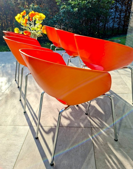 Image 1 of Set of 6 vintage Sintesi Orbit Large chairs – iconic Italian design