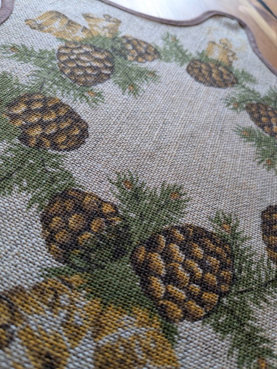 Image 1 of Zeldzaam vintage kersttafelkleed van Nagel Piepmatz – stervormig, jute, jaren 60/70