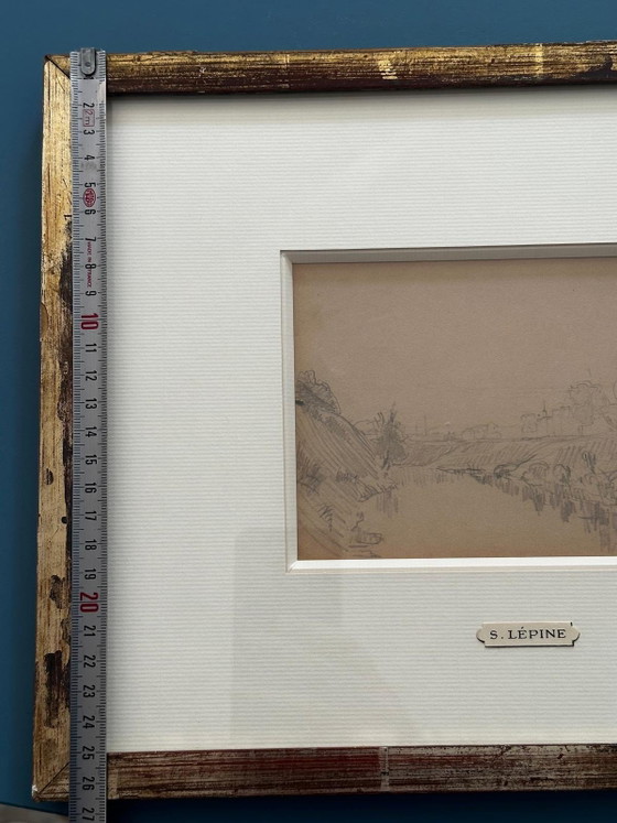 Stanislas Lépine (1835–1892) – Original pencil drawing on paper, landscape – Paintings & Drawings (photo 11 of 12)