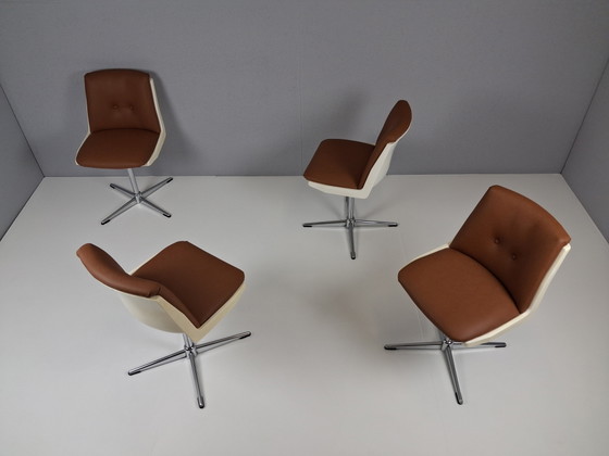 Image 1 of 4 x Vintage Design Swivel Chairs by Jean-Paul Emonds-Alt, Belgium 1970s