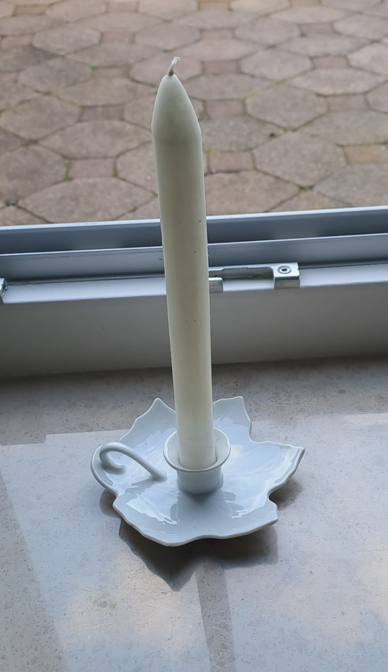 Unique nice white candle holder in the shape of an oak leaf.🕎 – Table accessories, Porcelain (photo 3 of 14)