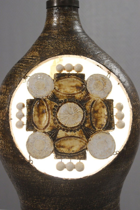 Image 1 of Georges Pelletier - Rara base per lampada a doppia luce di grandi dimensioni, Francia, anni '70