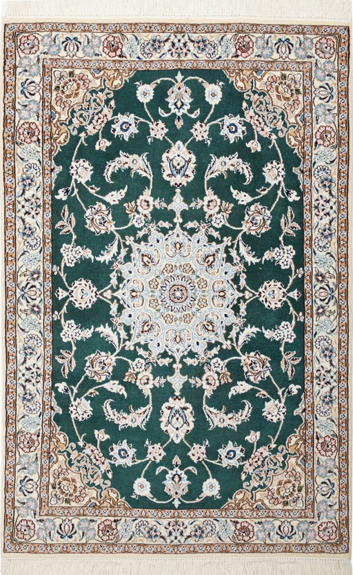 Elegante alfombra persa anudada a mano, tamaño Nain 9 Lah, 154 x 101 cm – N.° 466226-01 