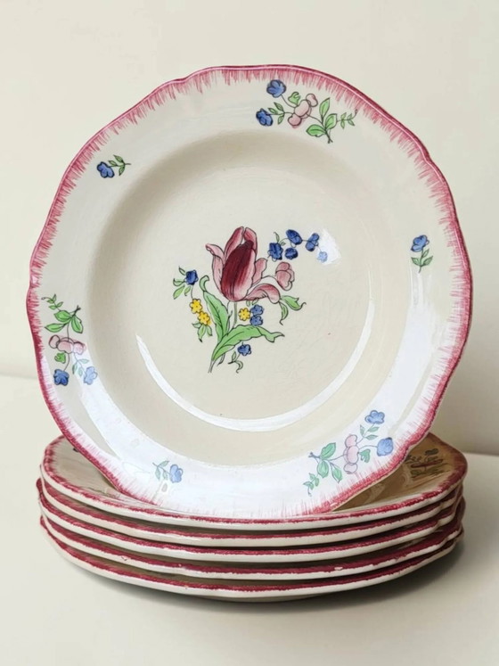 6 deep plates in Gien earthenware, Lorraine model – Crockery, Porcelain (photo 11 of 11)