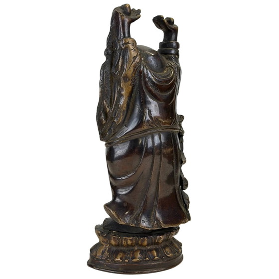 Estatua antigua de bronce de Budai China finales de la dinastía Qing 23cm – Esculturas, Bronze (photo 6 of 10)