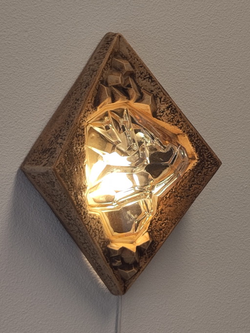 Lampe en céramique brutaliste des années 1970