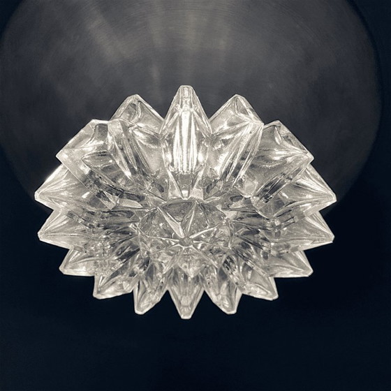 Lampe suspendue trompette en aluminium argenté, style moderne du milieu du siècle, avec diffuseur en verre (photo 9 of 15)