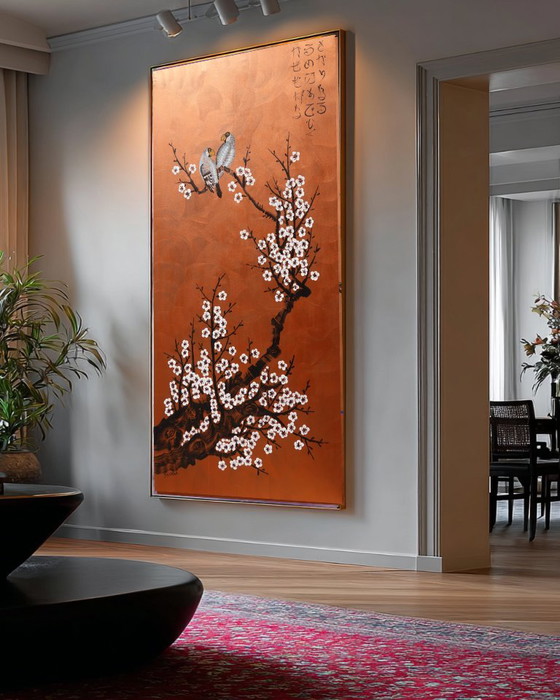 Love Birds J533 - Original large painting – Paintings & Drawings, Canvas (photo 5 of 13)