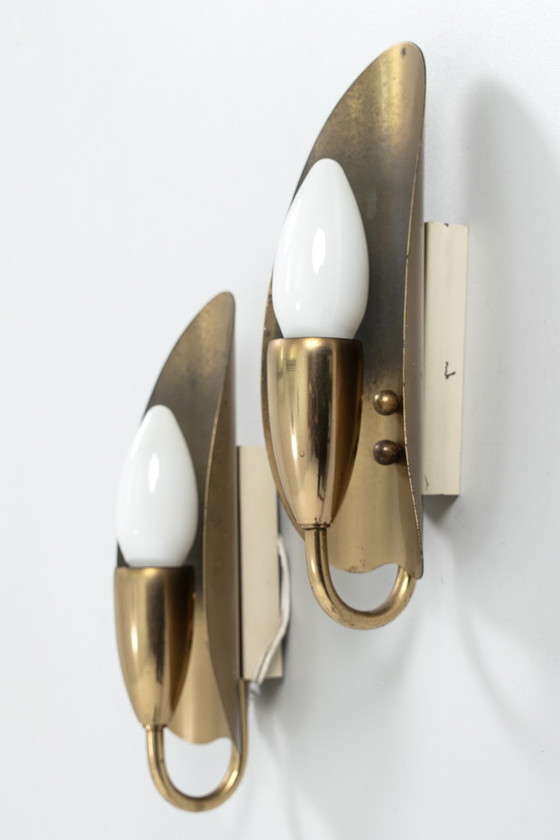 Image 1 of Coppia di lampade da parete in ottone
