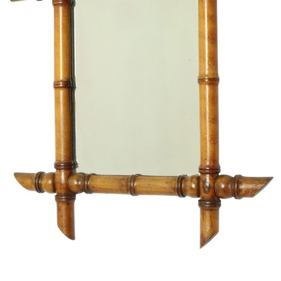 Image 1 of Miroir antique en bois et faux bambou