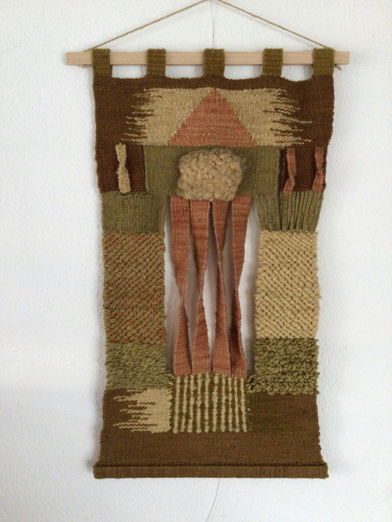 Image 1 of tapisserie murale vintage faite main, pièce unique