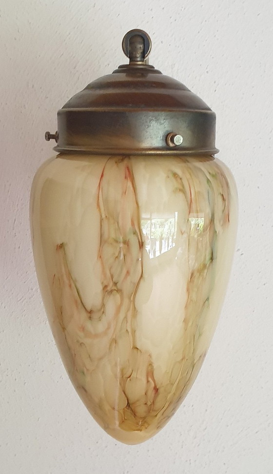 Image 1 of Art-Deco-Wandleuchte aus Opalglas
