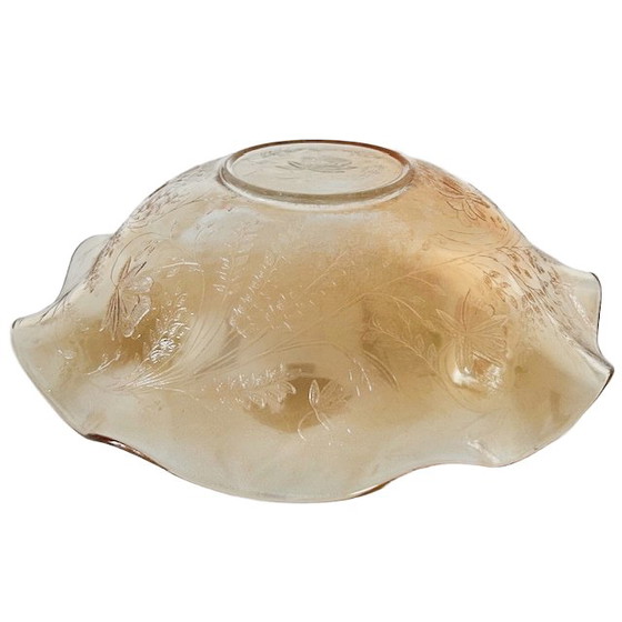 Image 1 of Ciotola vintage Jeanette Floragold Louisa in vetro ondulato, anni '50