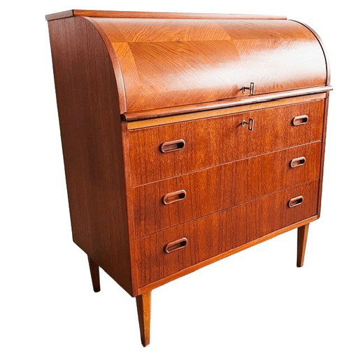 Vintage Egon Ostergaard dänisches Design Mid-Century Rolltop Sekretärschrank Schreibtisch 1960er Jahre