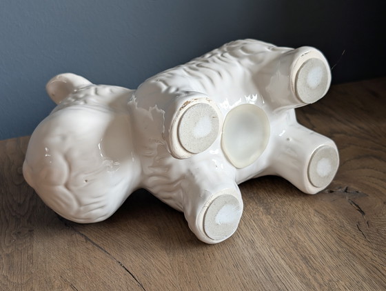 Image 1 of Vintage white terrier dog piggy bank