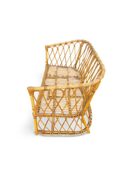 Vintage rattan sofa and side table – 2 seaters (photo 4 of 5)
