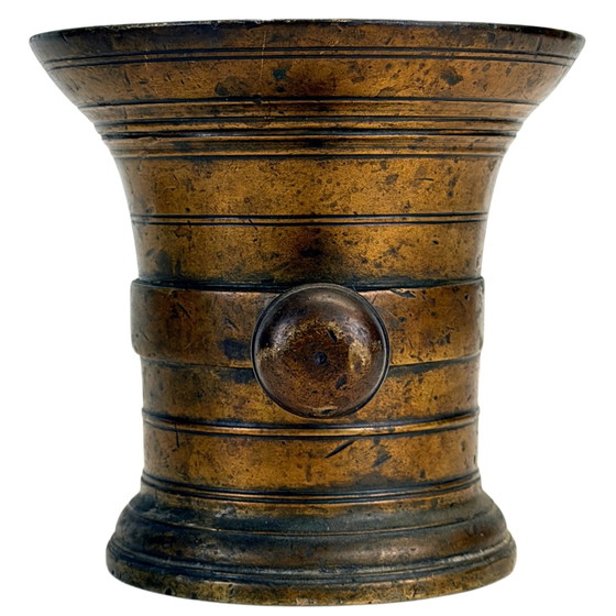 Antieke Nederlandse Bronzen Vijzel met Stamper – 17e/18e Eeuw – 3 kg – Keukenaccessoires (photo 5 of 8)