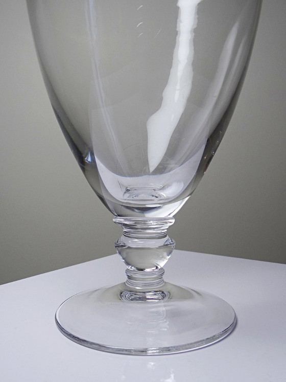 Image 1 of Grande carafe à décanter balustre vintage en cristal soufflé, années 1960