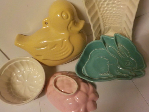 5 moldes de pudín vintage