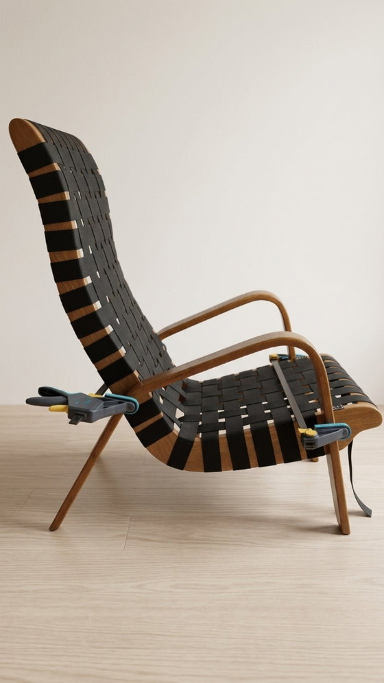 Paar houten fauteuils uit het midden van de 20e eeuw, jaren 1950, Tsjechoslowakije, 68 × 90 × 100 cm – Wood (photo 9 of 9)