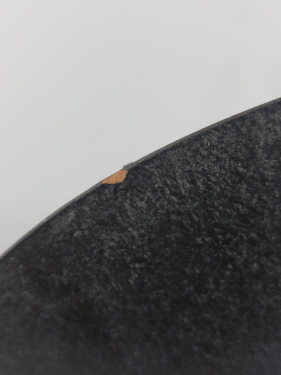 Image 1 of Brutalist Mid Century Vanitas Ceramic Plate with Silver Oxide Glaze