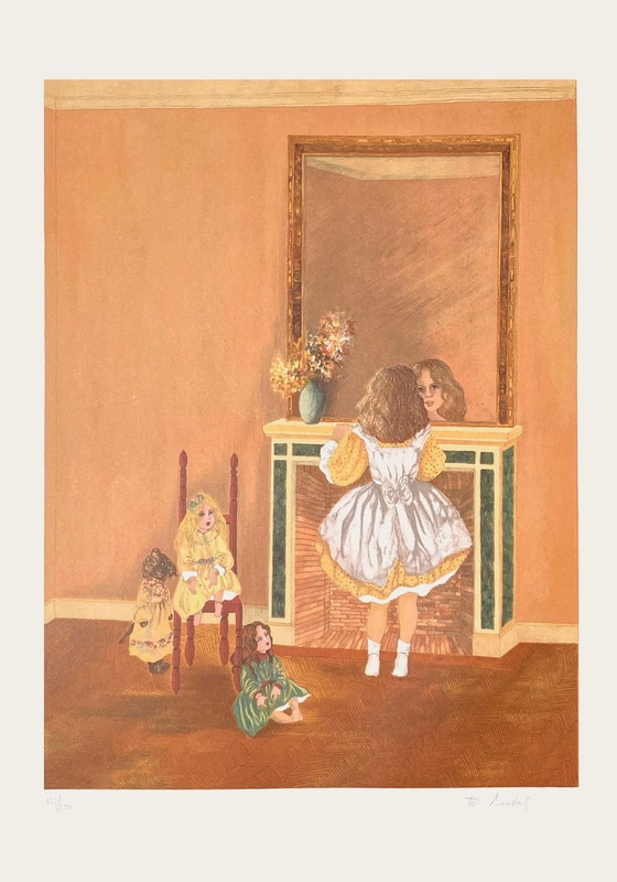 Image 1 of Emmanuelle BAUDAIS Les poupées Signed lithograph 1990