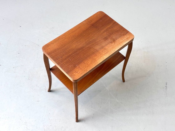 Image 1 of Table d'appoint en bois avec compartiment de rangement, années 1950