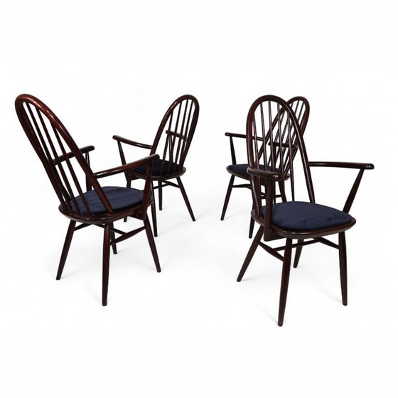 Image 1 of Set of 4 Windsor chairs, mahogany, 1960