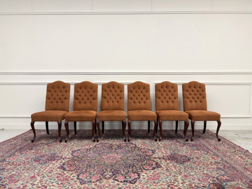 Set of Classic English Upholstered Chesterfield Chairs