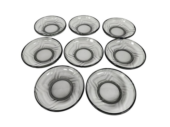 Image 1 of Fábrica de vidrio Leerdam - Copiadora A.D. - Modelo "cuenco de piña" *8x - vidrio prensado - 1934