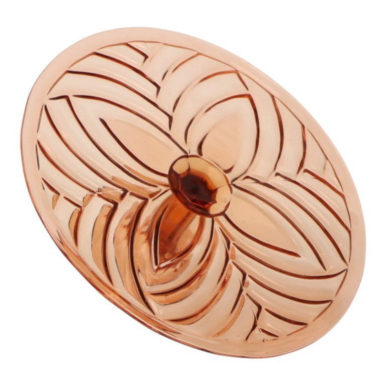 Image 1 of Piatto da torta Art Déco rosa e arancione