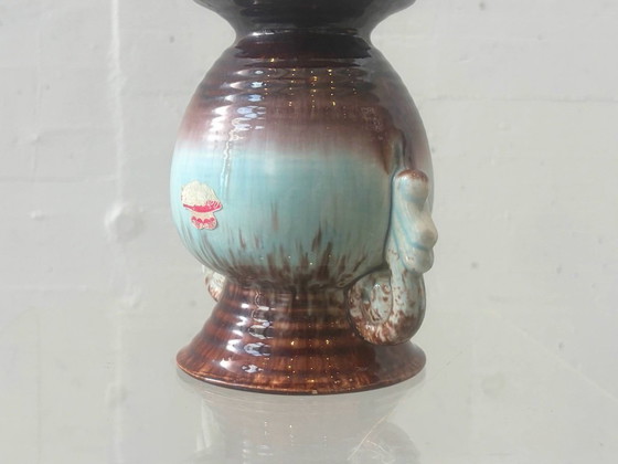 Vintage Ceramic Handled Vase by Bay Model 92-15 (photo 9 of 12)