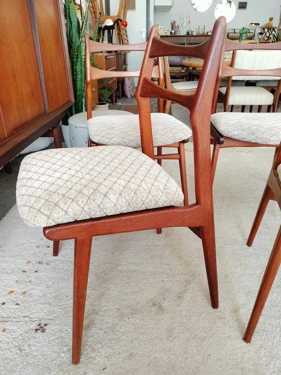 Image 1 of Vintage set of 4 teak dining chairs, Habeo