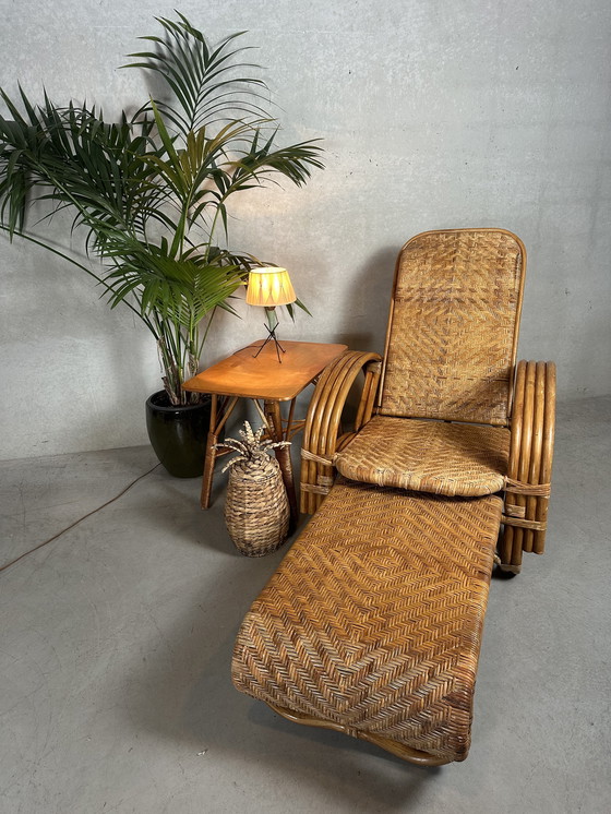 Image 1 of Vintage 'chaise longue' - Rattan