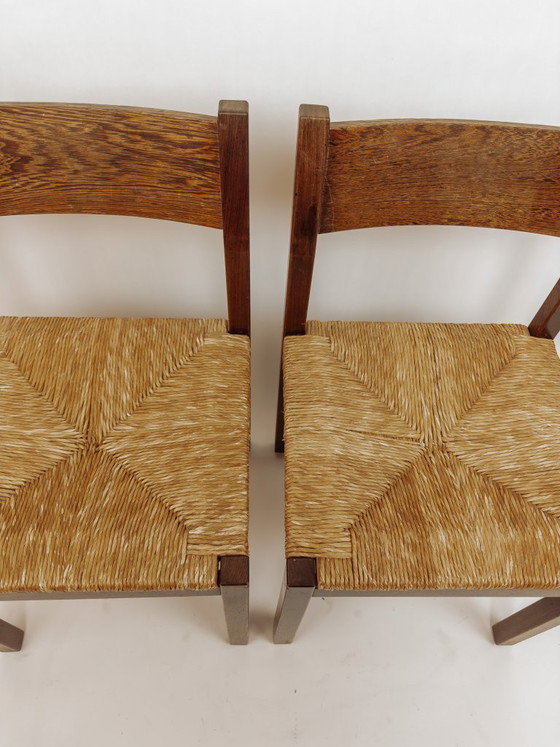 Image 1 of 2x Vintage wenge wooden dining chairs