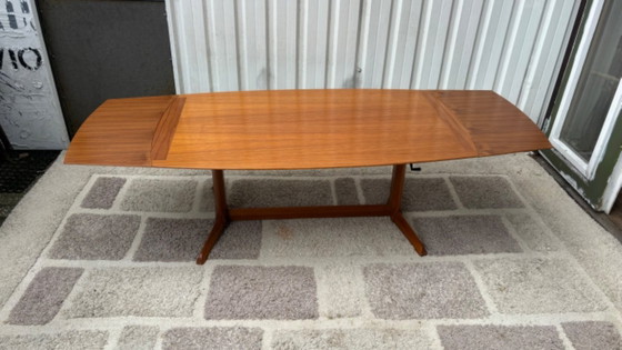 Image 1 of Mid-century salontafel in hoogte verstelbaar en uitschuifbaar