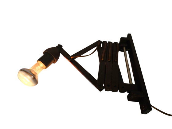 Image 1 of Scissor lamp | Harmony lamp | wall lamp | vintage | Teak | 70's |.