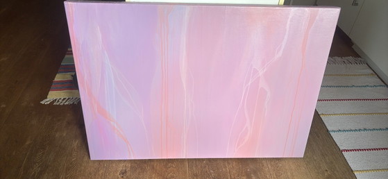 Quadro astratto in rosa, viola e bianco, Dipinti e disegni, Tela, Altro, Abstract (foto 3 di 5)