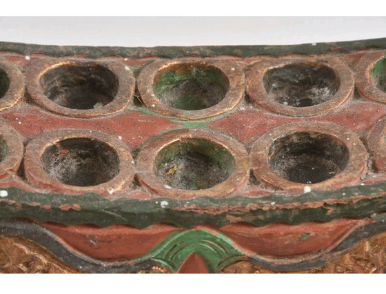 Image 1 of Asiatika Mancala Spielbrett Holz geschnitzt und bemalt 