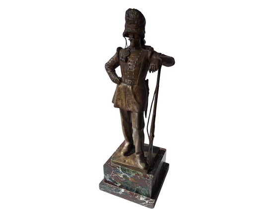 Image 1 of Sculpture en bronze importante : « Soldat » – Fonderie Laganà, Naples (XXe siècle)